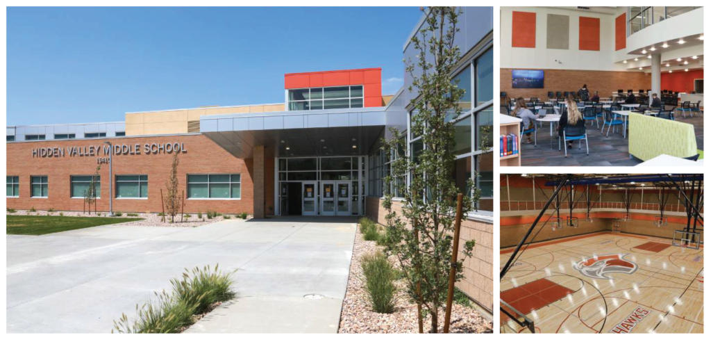 Collage of Sunset Ridge Middle School building
