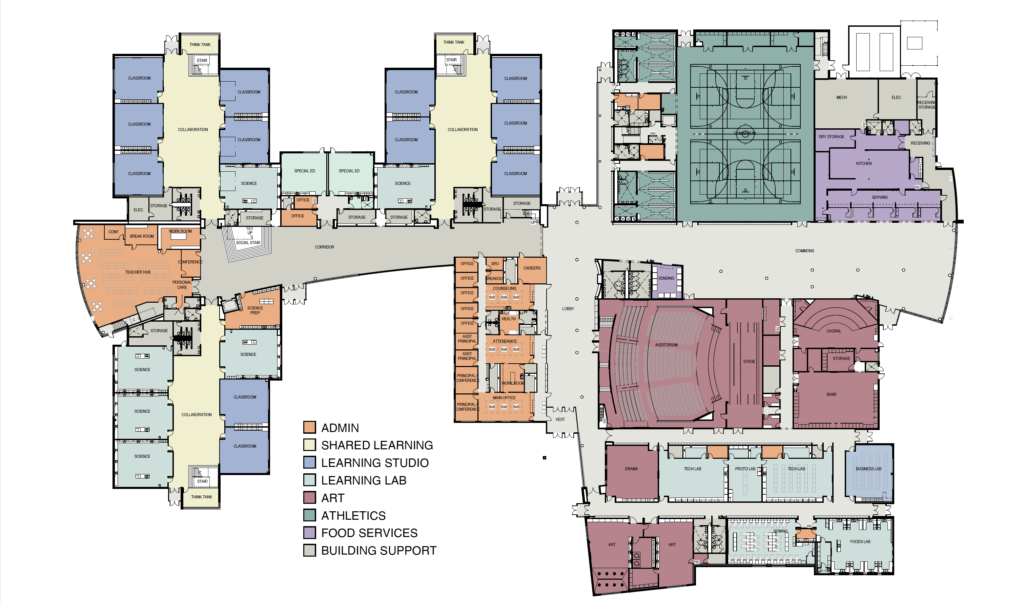 Floor plan of Hidden Valley Middle School