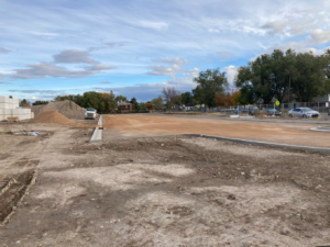 Preparation for paving of north parking lot –October 27