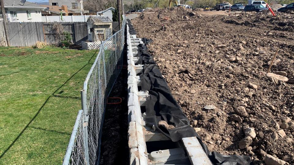 West property line retaining wall