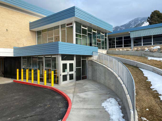 New addition creates secure entry vestibule and improves ADA accessibility.
