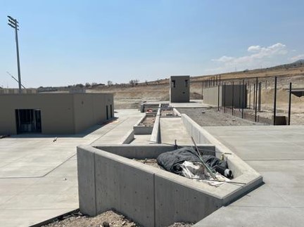 Concrete walkways east of Baseball/Softball Field