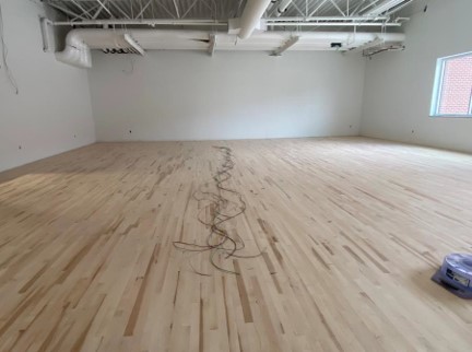 Hardwood floor in Dance Room installed