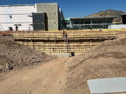 Preparing orchestra pit foundation for concrete
