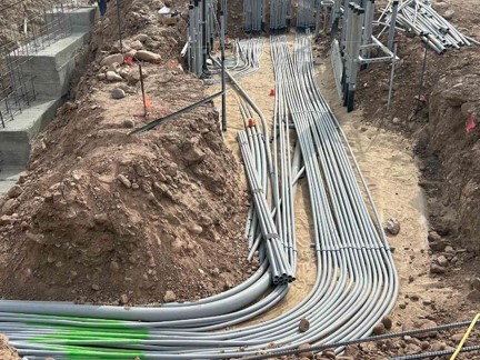 Electrical conduits east of the orchestra pit
